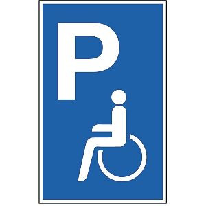 Moedel Parkplatzschild - Parkplatz für Behinderte, Alu, 400x650 mm, 57030