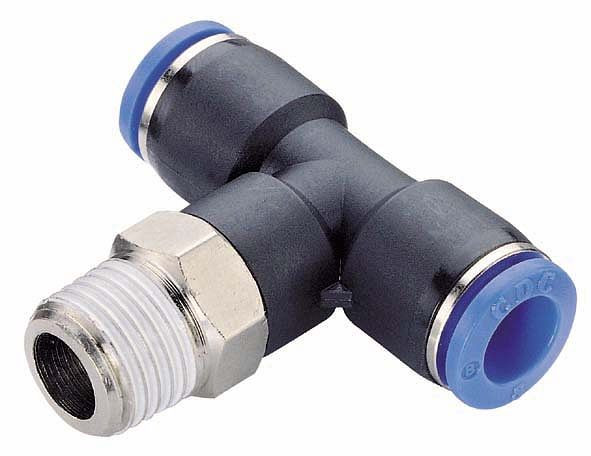 timmer B-TEdk-6-1/8-KU, T-Einschraubverschraubung konisch, mit Gewinde PTFE beschichtet, Schlauch-Ø: 6 mm, Gewinde: 1/8", VE: 10 Stück, 03180072