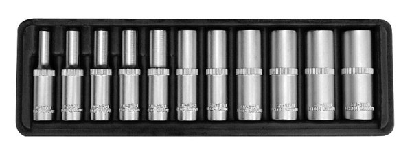 SW-Stahl Steckschlüsseleinsätze, 1/4", 4-13 mm, tief, 11-teilig, 05430L