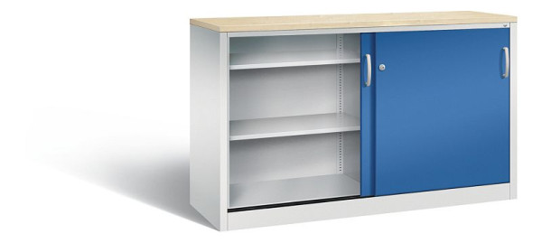C+P Sideboard mit Schiebetüren Acurado, H1000xB1600xT500mm, Farbe: Lichtgrau / Enzianblau, Bügelgriff, 2156-00 S10152
