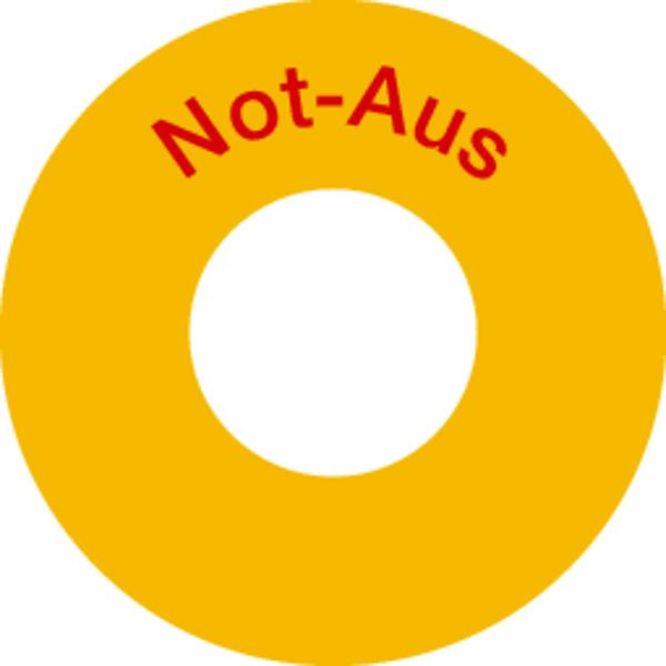 Schilder Klar Not-Aus, 74 mm Folie selbstklebend, 15/67