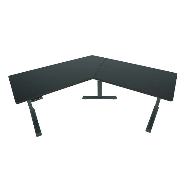 Mendler Schreibtisch HWC-D40, Computertisch, 120° elektrisch höhenverstellbar, schwarz, anthrazit-grau, 75763+75761