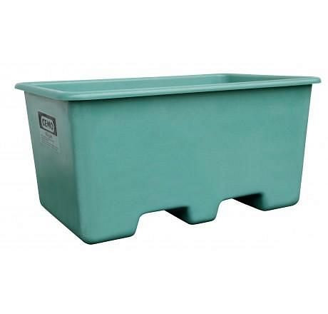 Cemo Rechteckbehälter aus GFK, unterfahrbar, 200 l hoch, grün, 10582