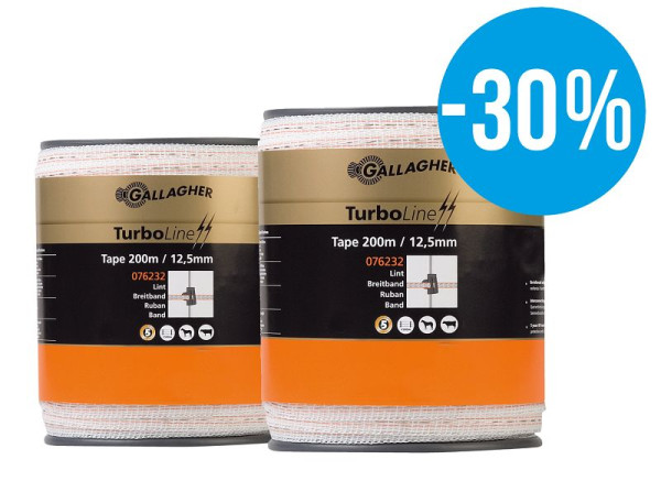 Gallagher Duopack TurboLine Breitband 12,5mm 2x200m weiß, 079445
