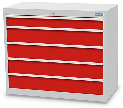 Bedrunka+Hirth Schubladenschrank, Tiefe 500 mm, R 36-16, 980 x 500 x 819 mm, 5 Schubladen (1x 100VA, 4x 150VA), Tragkraft 75 kg, 98.140-75