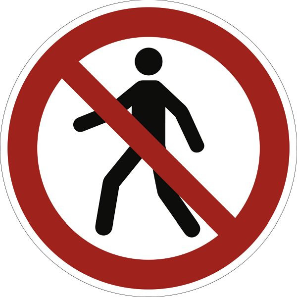 Moedel Für Fußgänger verboten ISO 7010, Aluminium, Ø 200 mm, 58453