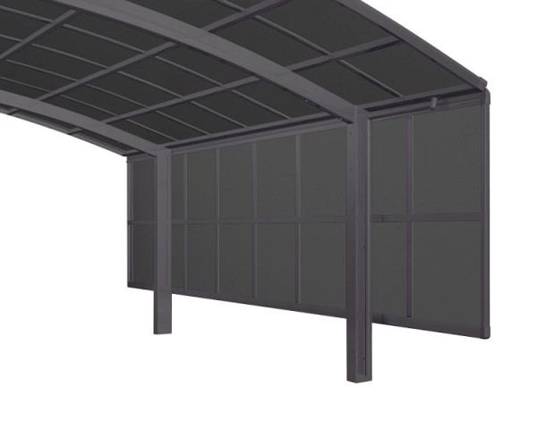 Ximax Carport Zubehör Seitenwand Höhe 2000 mm - 3 Module Schwarz, 77024