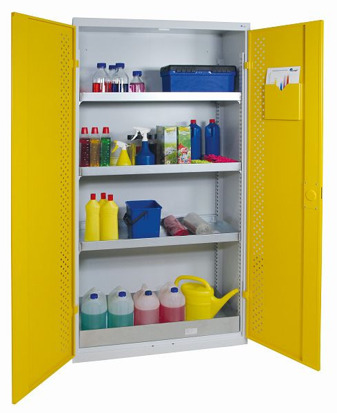 stumpf Chemikalienschrank, Abmessung 1950x1000x400 mm (HxBxT), RAL 7035/1003, StawaR-Bodenwanne und 3 Wannen dichtgeschweißt, 7599572