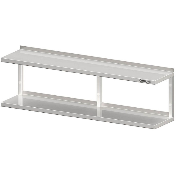 Stalgast Doppel-Wandbord mit Winkelkonsolen 1700x400x400 mm höhenverstellbar, verschweißt, VWB17405
