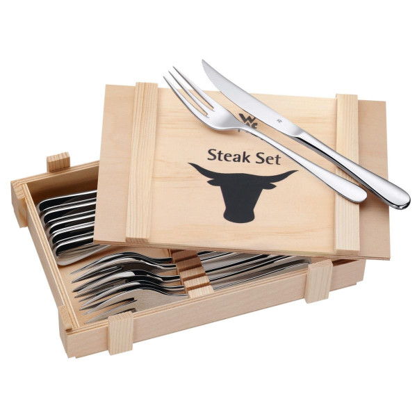 WMF Steakbesteck-Set in Holzkiste, 12-teilig, 1280239990