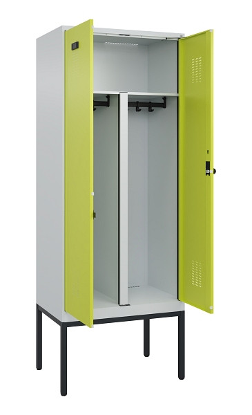 C+P PSA Doppel-Spind Evolo PLUS, Gestell, 2 Abteile, 2120x800x500mm, 7035/0024, Drehriegel, 0490327-22P S10015