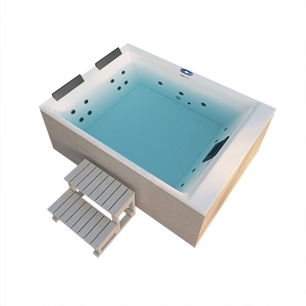 HOME DELUXE Outdoor Whirlpool NIMBUS mit Treppe und Thermoabdeckung, 60996