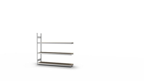 hofe Großfach-Anbauregal, 2000x400x2200 mm, 3 Fachebenen, Spanplatte verzinkt, 350 kg Fachlast, 1200 kg Feldlast, zweiseitige Bedienung, GZA20422S