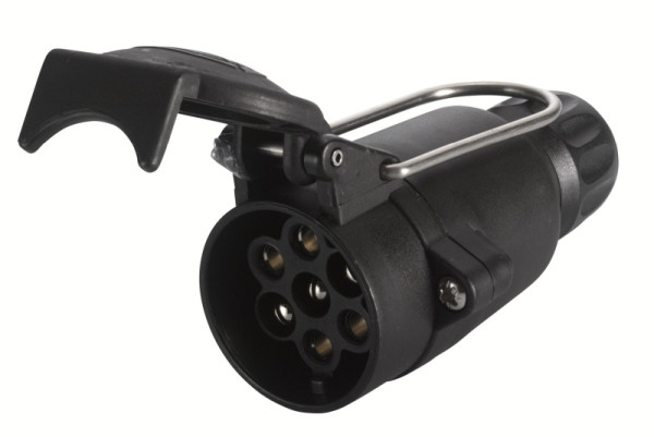 HELLA Steckdose, 12V, 7-polig, Schraubanschluss, Stecker: Schraubkontakt, Länge: 105mm, schwarz, DIN/ISO: 1724 N-Typ, 8JB 001 939-001