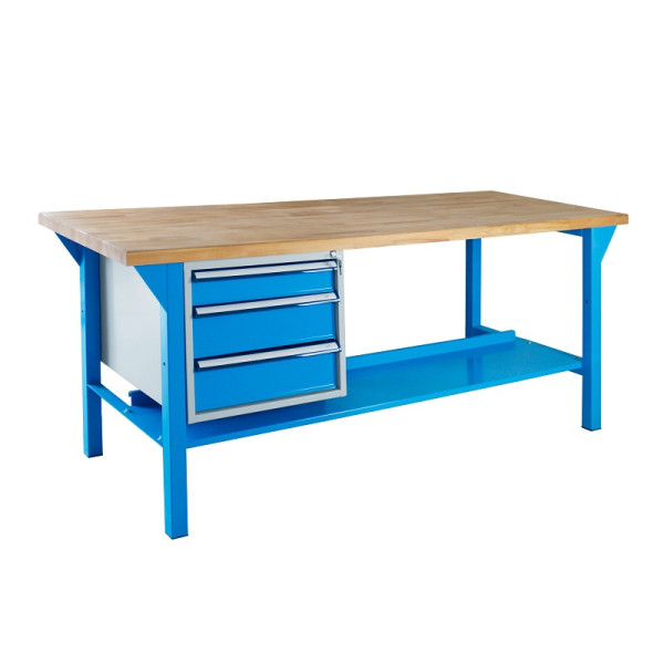 ADB Werkbank mit 3 Schubladen, H 850 x T 750 x L1500 mm, 42705