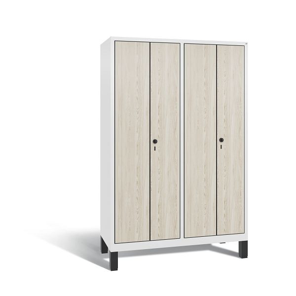 C+P Spind Evolo, 4 Abteile, H1850xB1190xT500 mm, Weiß/MDF Esche, 48012-40 S10343