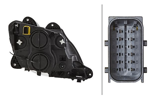 HELLA Halogen/FF-Hauptscheinwerfer - ECE - für Rechtsverkehr - links, 1ED 010 116-511