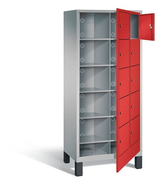 C+P Wäsche-Sammelschrank Evolo, H1850xB810xT500mm, Farbe: Weißaluminium / feuerrot, 48060-205 S10145