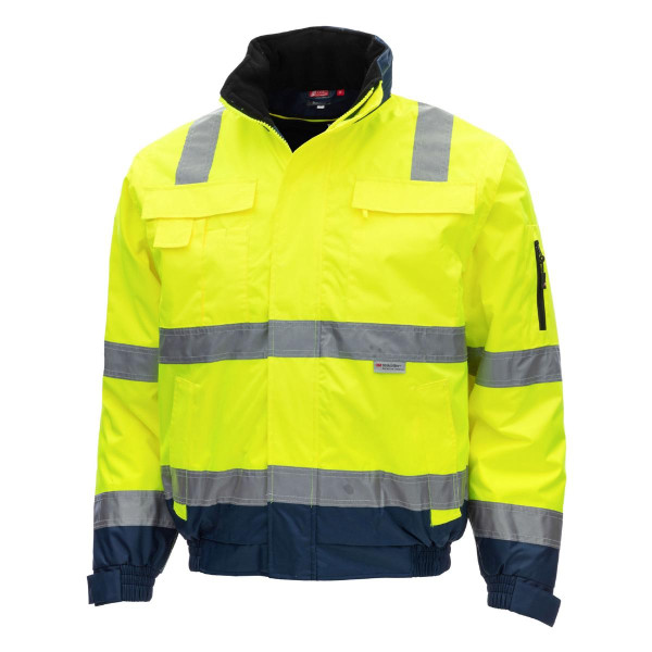 NITRAS MOTION TEX VIZ PLUS, Warnschutz-Pilotenjacke, neongelb / blau, Größe: L, VE: 10 Stück, 7141-L