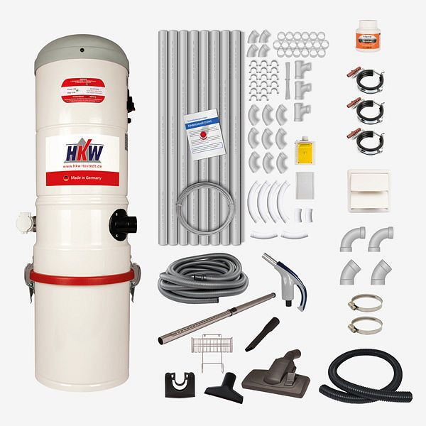HKW Komplett-Set SMALL 3 (RETRAFLEX) - 1 Saugdose, 12 m Saugschlauch, 2100112