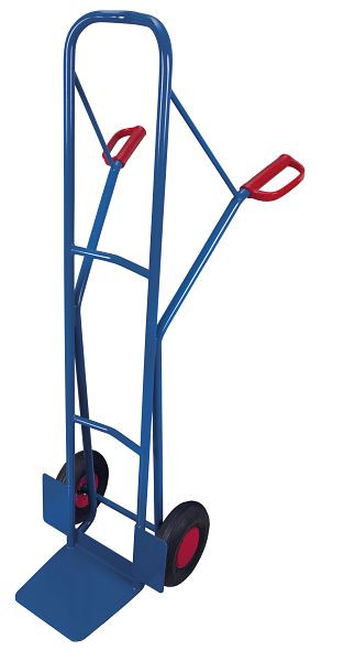 VARIOfit Stahlrohrkarre, Außenmaße: 550 x 740 x 1.600 mm, RAL 5010 enzianblau, Radsatz: Luftbereifung, sk-710.030