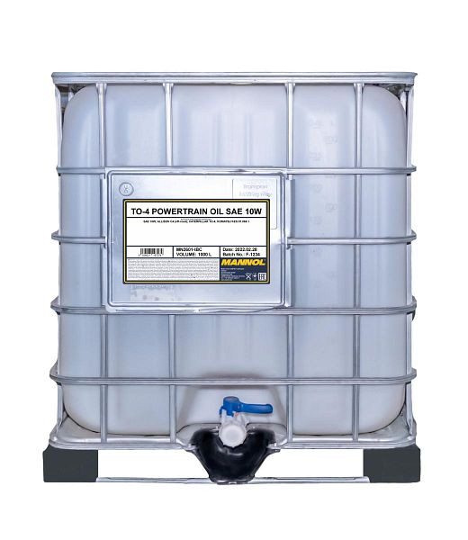 MANNOL Getriebehydraulik-Mineralöl 2601 TO-4 Powertrain Oil SAE 10W, VE: 1000 l, MN2601-IBC