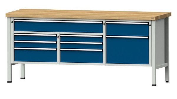 ANKE Werkbänke Kastenwerkbank, Modell 282 V, 2000 x 700 x 900 mm, RAL 7035/5010, BMP 50 mm, 304.535