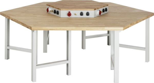 RAU Gruppenwerkbank 4000 - Modell 400, B2700 x T2340 x H800-1150 mm, mit Energieaufsatz, 03-400-135B5H-EA1.12