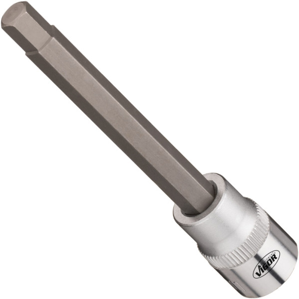 VIGOR Steckschlüsseleinsatz, Vierkant hohl 10 mm (3/8 Zoll), Innen-Sechskant Profil, 7 mm, Länge: 92 mm, V7158-6