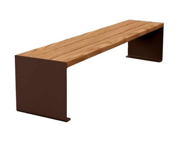 Procity Sitzbank Kube, 1800 mm, Stahl & Holz Ohne Rückenlehne, helle Eiche/RAL 8017, 306392.8017.CHEC
