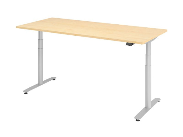 Hammerbacher Sitz-Steh-Schreibtisch elektrisch 180x80cm Ahorn/Silber, VXDLR19/3/S