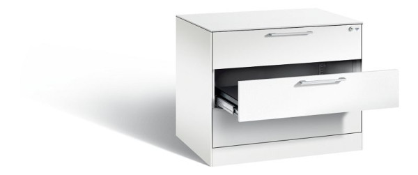 C+P Karteischrank Asisto, H710xB800xT600mm, Farbe: Verkehrsweiß, Bügelgriff, 146273-323 S10184