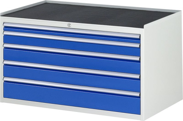 RAU Schubladenschrank Serie 7000, B1145xT650xH645mm, Schubladen: 1xH60, 1xH90, 2xH120, 1xH150mm, Metallauflage, 03-XXL3.11A-MT.11