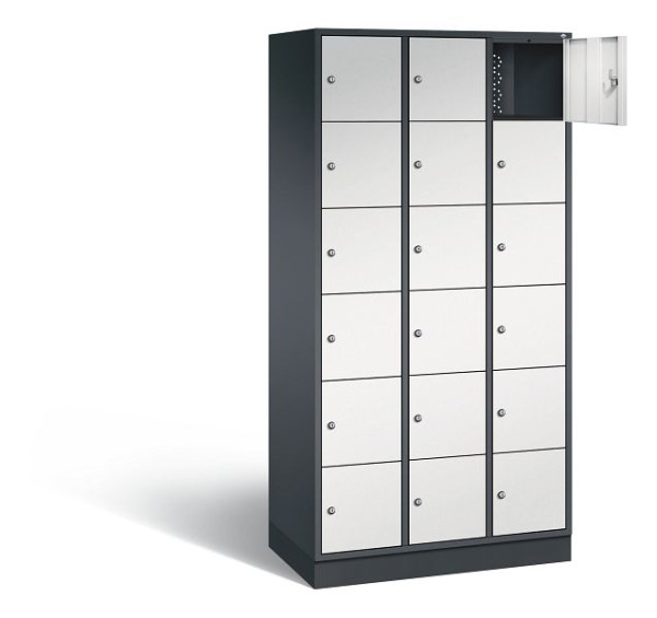 C+P Schließfachschrank Intro, H1950xB920xT490mm, Farbe: Schwarzgrau / Lichtgrau, 8670-301 S10104