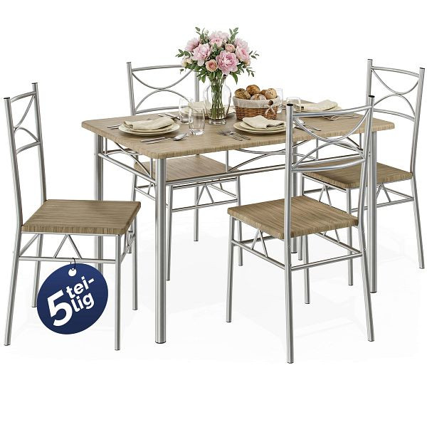 casaria Sitzgruppe Paul 5-tlg Eiche, 107899, 4251779121687