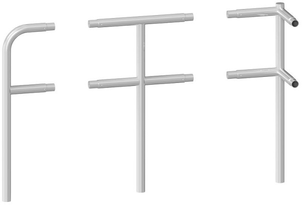 Schake Schutzgeländer Stahlrohr Ø 48 mm, Standpfosten zum Einbetonieren, Endpfosten, feuerverzinkt, 448_80