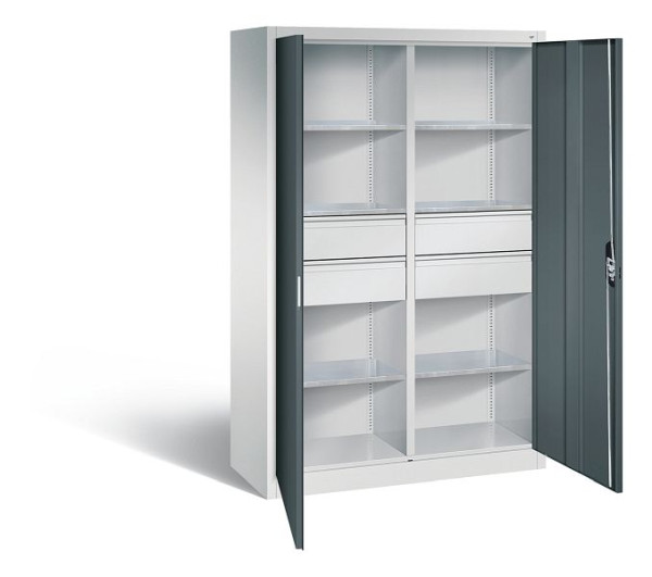 C+P Werkzeugschrank Acurado, H1950xB1200xT500mm, Farbe: Lichtgrau / Anthrazitgrau, Muldengriff, 8931-3042 S10224