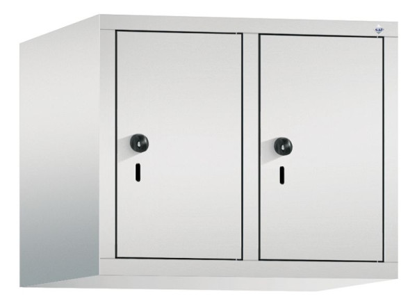 C+P Aufsatz-Garderobenschrank Evolo, 2 Abteile, H500xB610xT500 mm, Lichtgrau, 48090-20 S10000