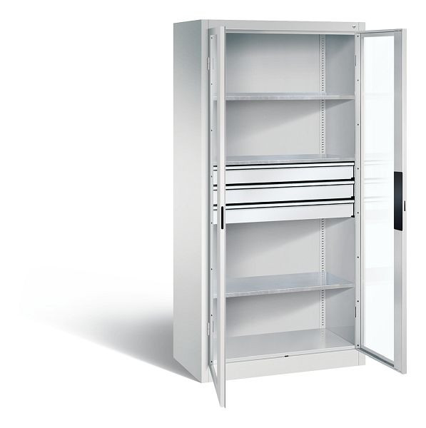 C+P Werkzeugschrank Acurado, H1950xB930xT500mm, Farbe: Lichtgrau, Muldengriff, 8921-55302 S10019