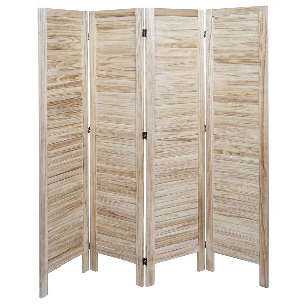 Mendler Paravent HWC-G30, Trennwand Sichtschutz Raumteiler, Shabby-Look 170x162cm, hellbraun, 94465