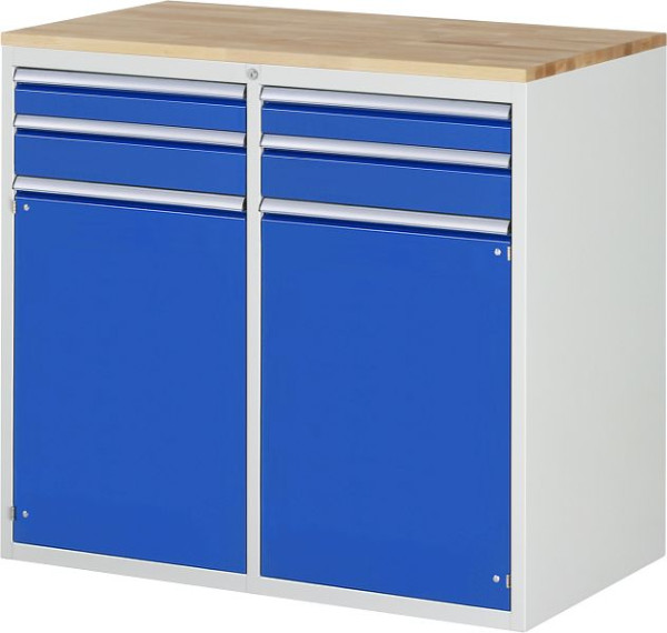 RAU Schubladenschrank 7000, 1145x650x1035mm, li: H90, H120mm, Flügeltür, re: Schublade H90, H120mm, Flügeltür, Buche-Massiv, 03-LL7.12.12A-B.11