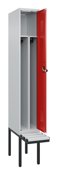 C+P Spind Evolo PLUS, 1 Abteile, 2120x300x815mm, 7035/3020, Haken 4, Drehriegel, Material Sitzfläche Kunststoff, 0490407-10F S10059