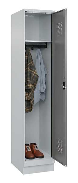 C+P Spind Evolo PLUS, mit Sockel, 1 Abteil, 1950x400x500mm, 7035/0004, Verschluss Zylinderschloss, Ablageböden 1, 049020-12 S10041