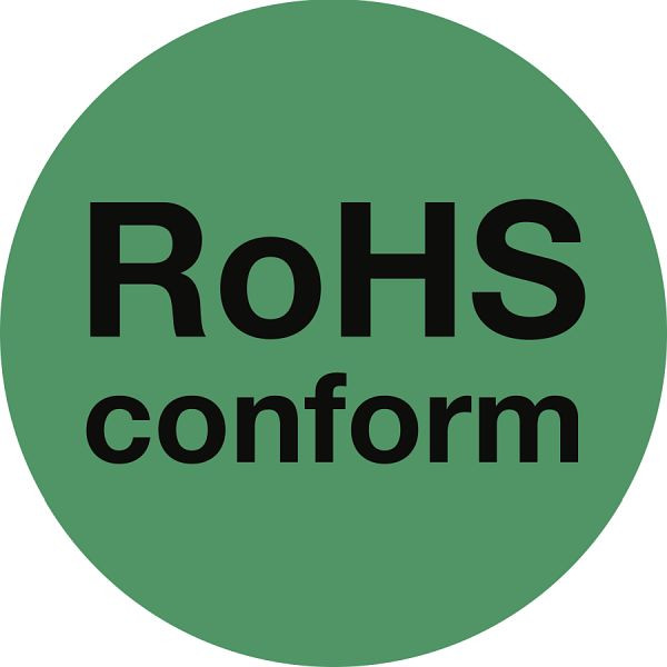 Moedel RoHS-Kennzeichen "RoHS conform", Folie, Ø 15 mm, VE: 10 Stück/Bogen, 99813