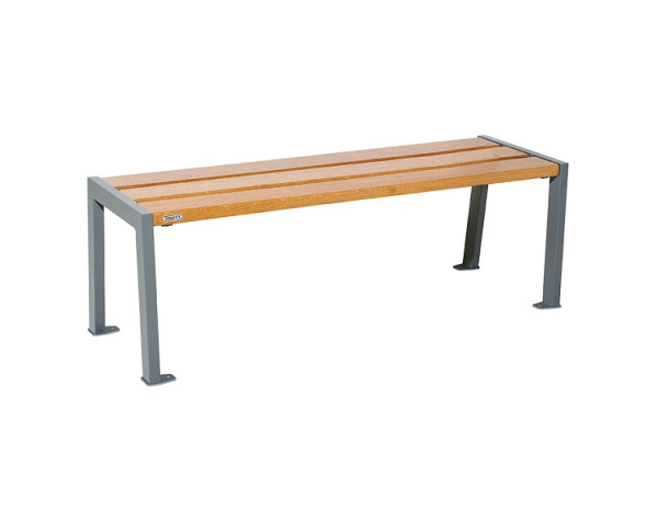Procity Sitzbank Ohne Rückenlehne Silaos 1200 mm, Holz & Stahl, helle Eiche/Procity Grau, 209631.GPRO.CHEC