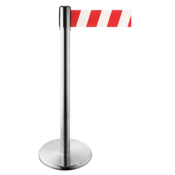 Stein HGS Personenleitsystem 'P-Line Harmony' aus Edelstahl, breites Gurtband, rot/weiß, 3,8 m, 65862.0008