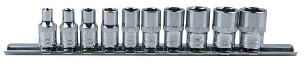 KS Tools 1/4" CHROMEplus Sechskant-Stecknuss-Satz, 10-teilig 4-13mm, 918.0620