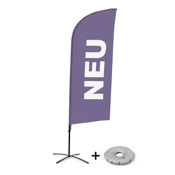 Showdown Displays Beachflag Alu Wind Komplett-Set Neu Lila Deutsch Kreuzständer, BFAW310-CB30-WB-I87