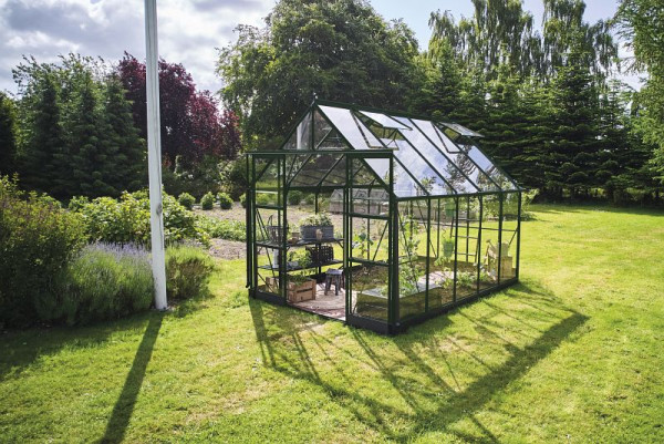 Halls Gewächshaus ICON 8, 8.1 m² Grün mit 3 mm Sicherheitsglas, HR01294