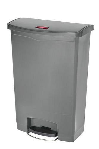 DENIOS Wertstoffsammler aus Polyethylen (PE), Fußpedal an Breitseite, 90 Liter, grau, 242418